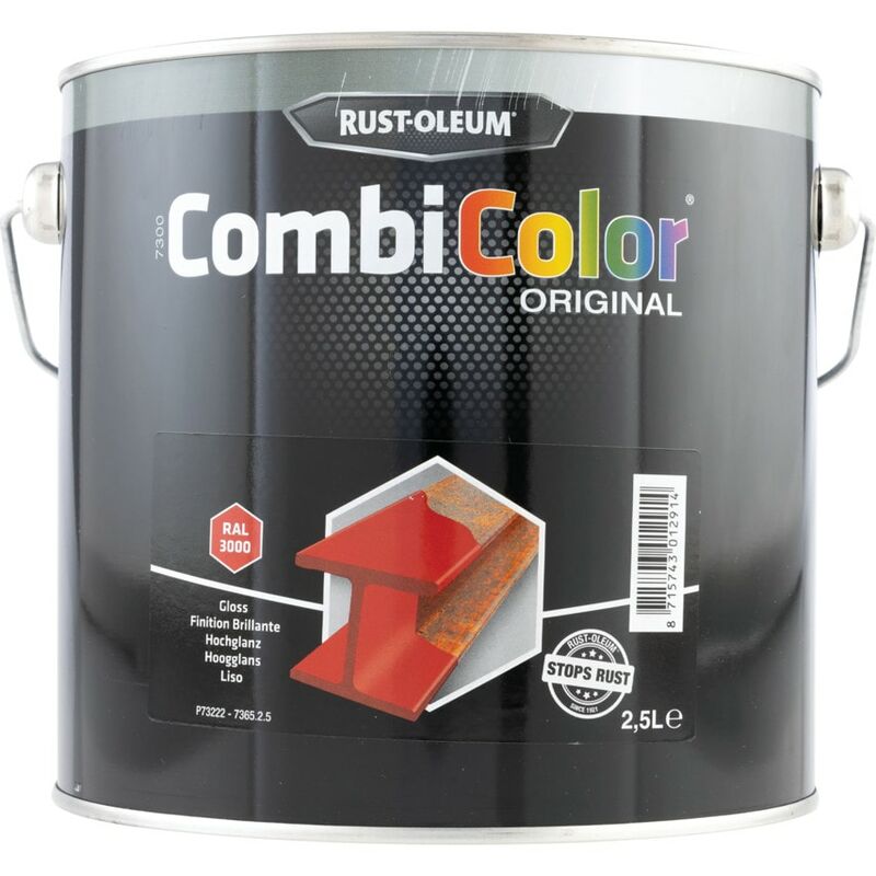 Rust-oleum - 7365 Combicolor Bright Red Metal Paint - 2.5LTR