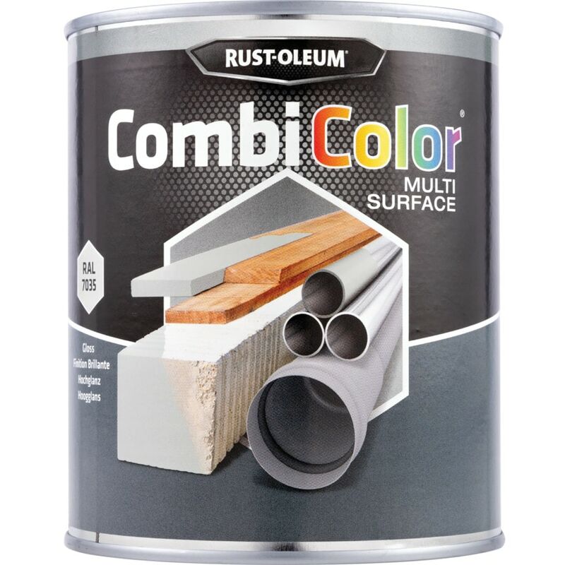 Rust-oleum 7381MS CombiColor Gloss Light Grey Multi-surface Paint - 750ML