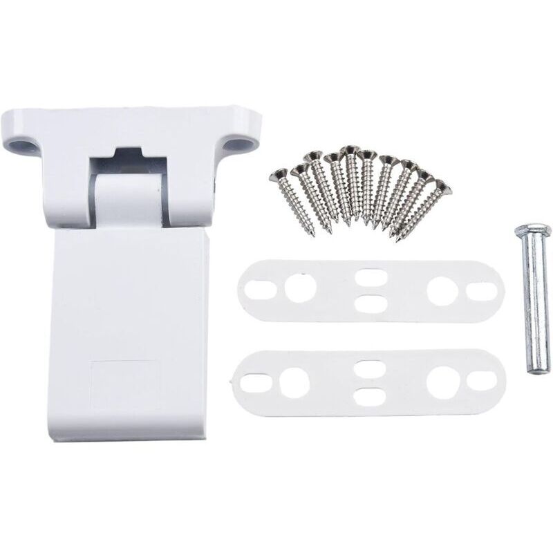 White aluminum alloy swing door hinge for plastic and steel doors, left or right opening, heavy-duty bearing, high security, with accessories for