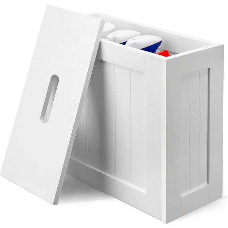 HOMCOM 72x16cm Narrow Bathroom Storage Unit w/ 2 Drawers Open Top 4 Wheels Slimline Modern Rolling Home Organisation