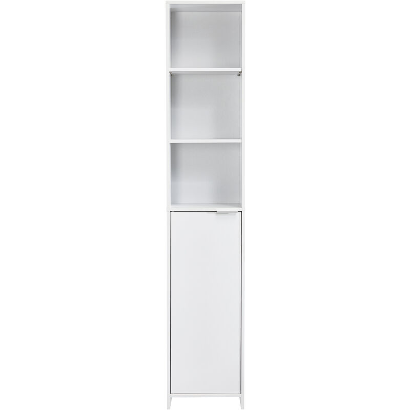 White Bathroom Storage Tallboy Cabinet - White