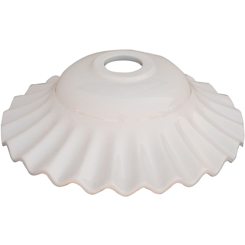 White ceramic made lampshade plate diam.30x9 cm