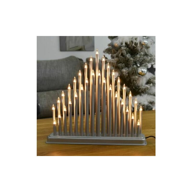 White Christmas Light Up Candle Bridge (33 Pipes)