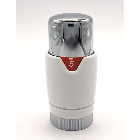 White/Chrome Thermostatic Radiator TRV Valve Head Replacement M30 x 1.5 Universal for All Manufacturers