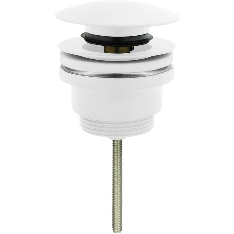 Tycner - White Click-Clack Bathroom Drain Waste Plug Button Universal