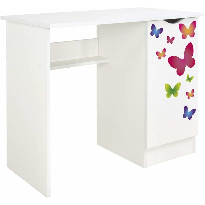White desk with storage - roma - Butterflies