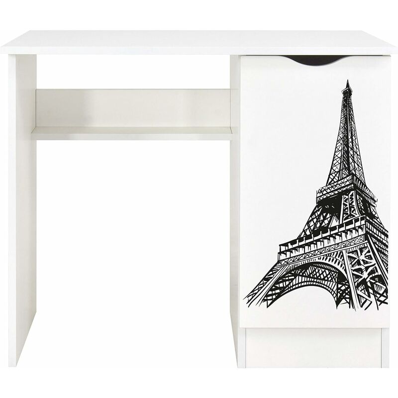 White desk with storage - roma - Eiffel Tower