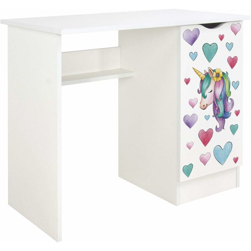 White desk with storage - roma - Unicorn