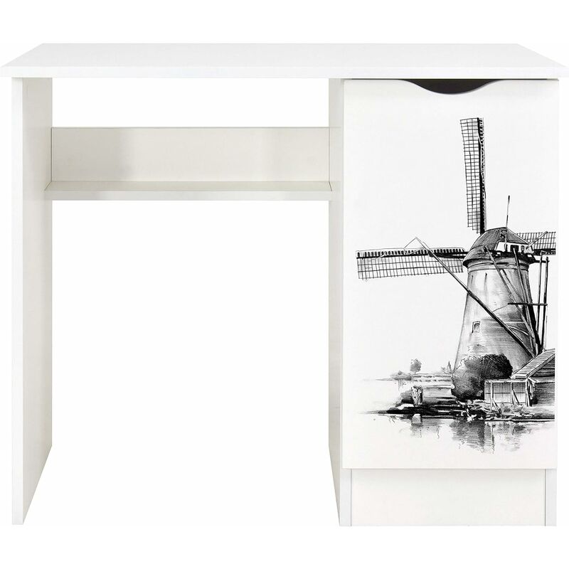 White desk with storage - roma - Windmill