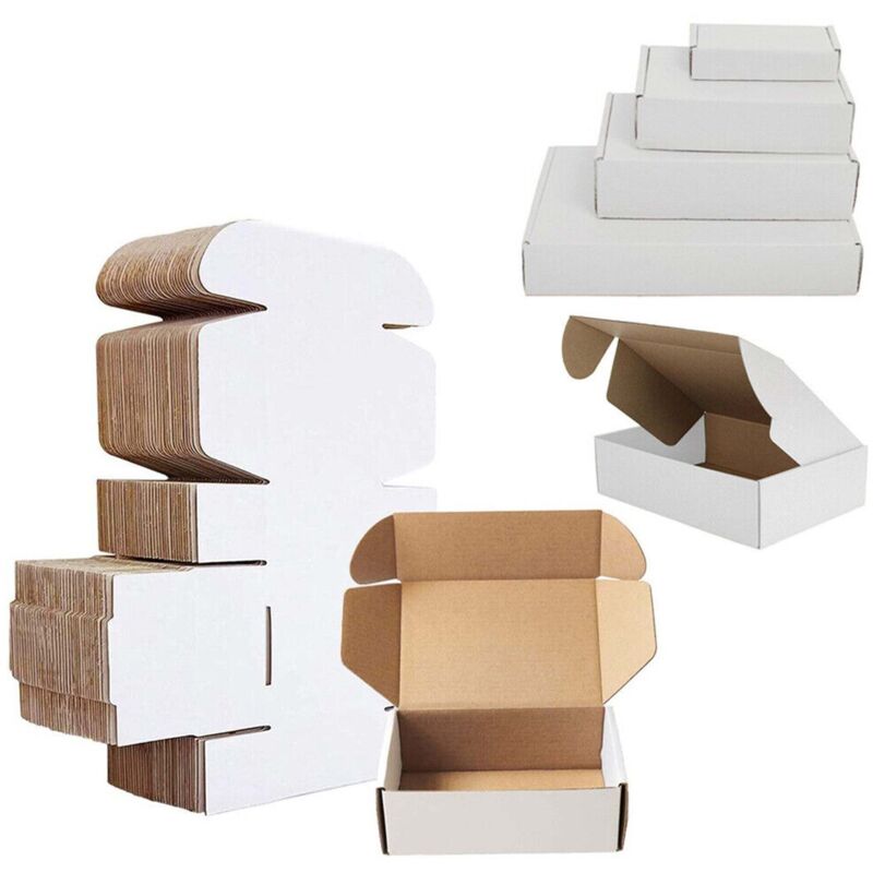 10 x 5x4x3" White Die Cut Postal Shipping Boxes
