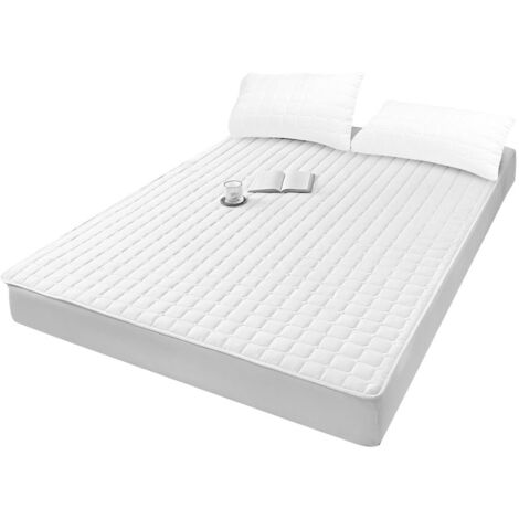 White Egg Pattern Quilted Fitted Sheet 90cm W x 190cm D