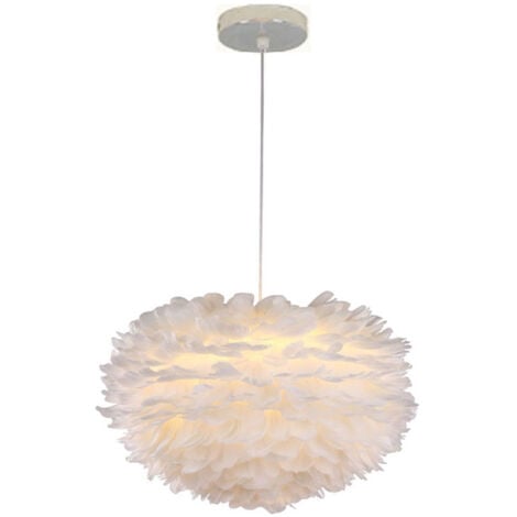 White Feather 30CM Pendant Light Modern Chandelier E27 Feather Pendant Lights For Living Room Dining Room Bedroom