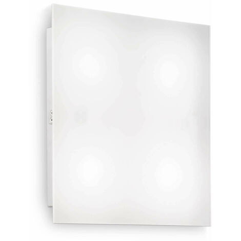 main image of "White FLAT ceiling light 4 bulbs Diameter 82 Cm"