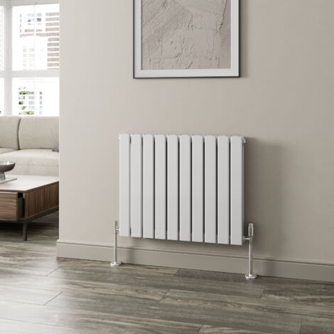 White Flat Panel Designer Radiator Vertical Horizontal 600 x 760mm Double Panel