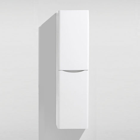 main image of "White Gloss 400mm Wall Hung Storage Unit - Maddox By Voda Design"