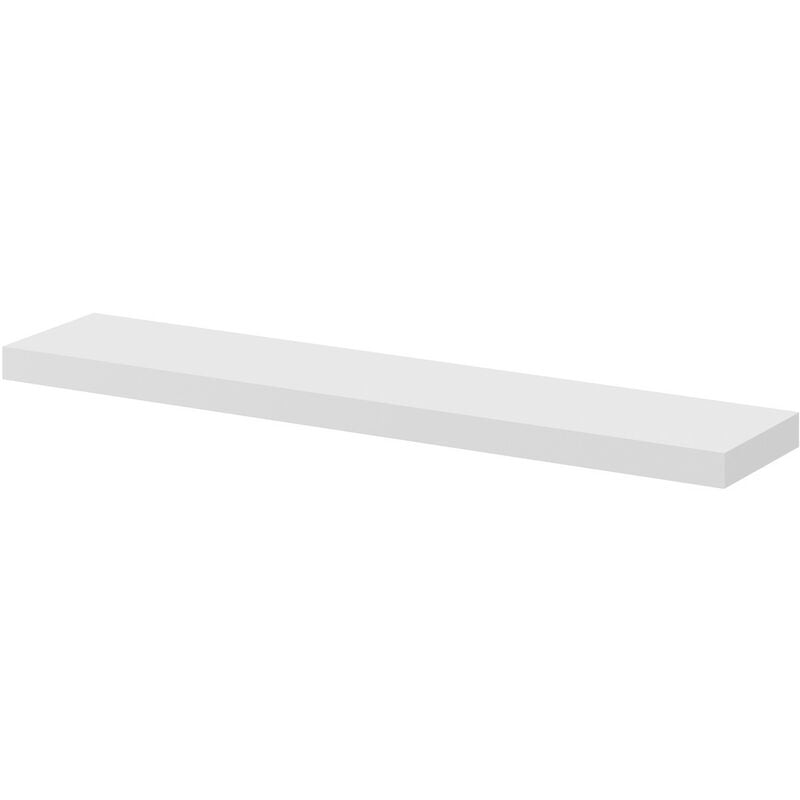 Gloss White 60cm Floating Bathroom Shelf - White - Napoli