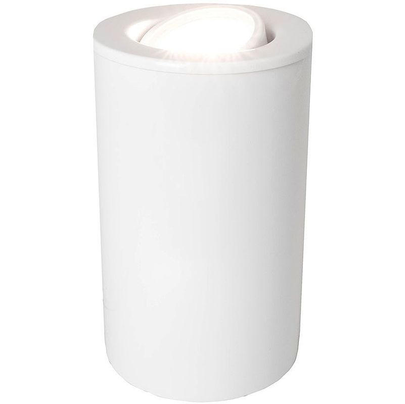White Gloss GU10 Floor or Table Lamp Uplighter with Tilt Capability by Happy Homewares