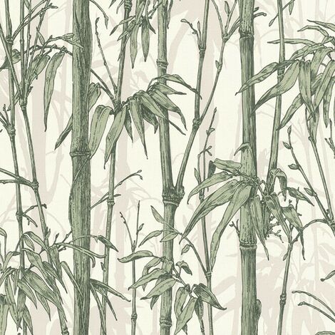 Jungle Tropical Rainforest Wallpaper Trees Flowers Floral Bamboo Green  Vinyl