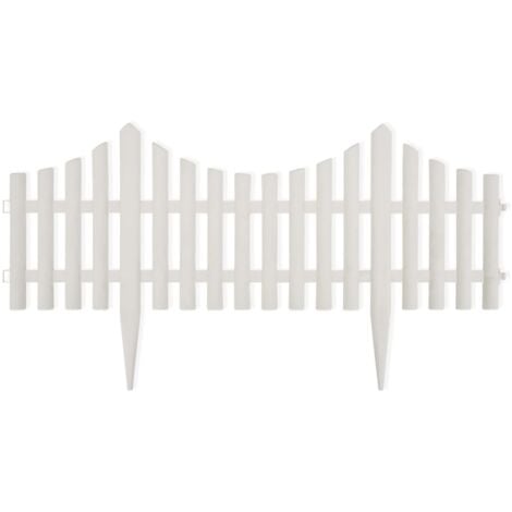 White Lawn Divider 17 pcs / 10 m vidaXL