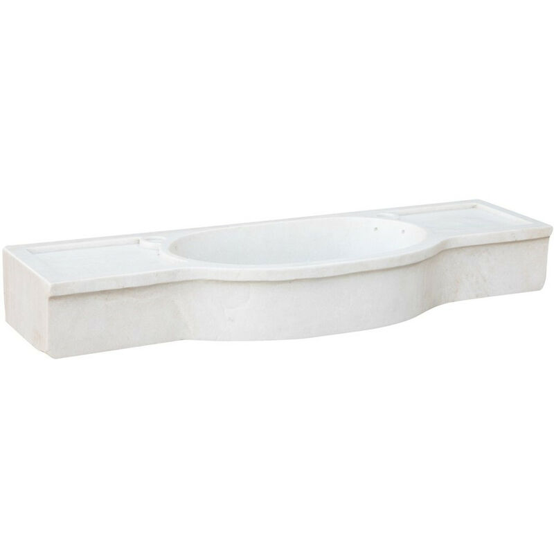 Biscottini - White marble sink L133XD18XH43 CM