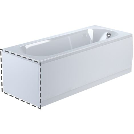 main image of "White Modern 700 mm Standard High Gloss End Bath Panel"