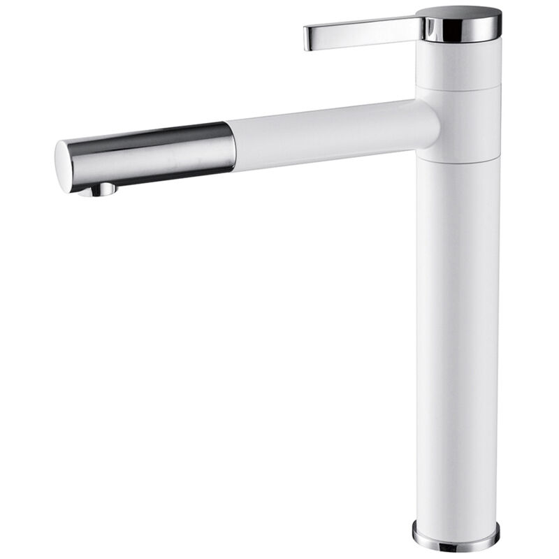 White modern tall washbasin tap