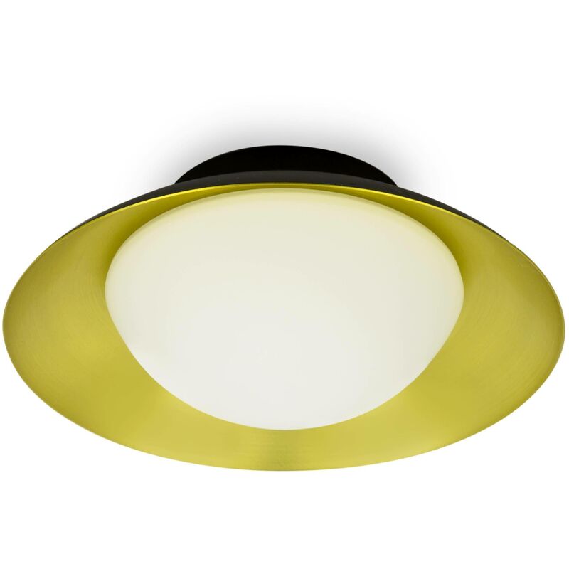 Faro Barcelona - Faro Side - Led Black Gold Flush Ceiling Lamp G9