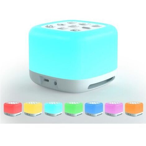 White Noise Machine with Bluetooth Speaker, Night Light 40 Soothing Sounds, 9 Light Colors, Portable and Rechargeable for Baby, Kids and Adults.
