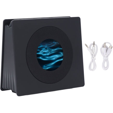 White Noise Speaker Dynamic Picture Lyric Display HD Screen White Noise Alarm Clock Night Light for Bedside Black