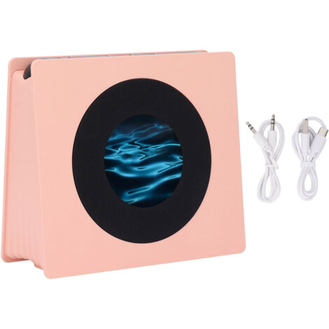 White Noise Speaker Dynamic Picture Lyric Display HD Screen White Noise Alarm Clock Night Light for Bedside Pink