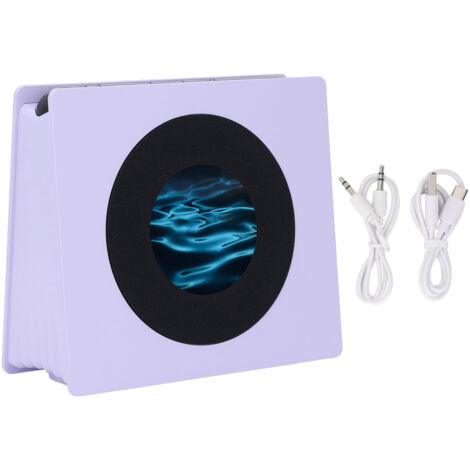 White Noise Speaker Dynamic Picture Lyric Display HD Screen White Noise Alarm Clock Night Light for Bedside Purple