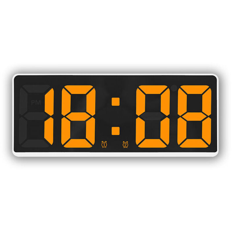 Image of White + Orange-Quartz Alarm Clock LED&hellip;