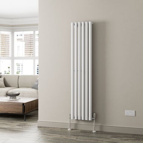 White Oval Column Designer Radiator Vertical Horizontal 1600 x 360mm Single Panel