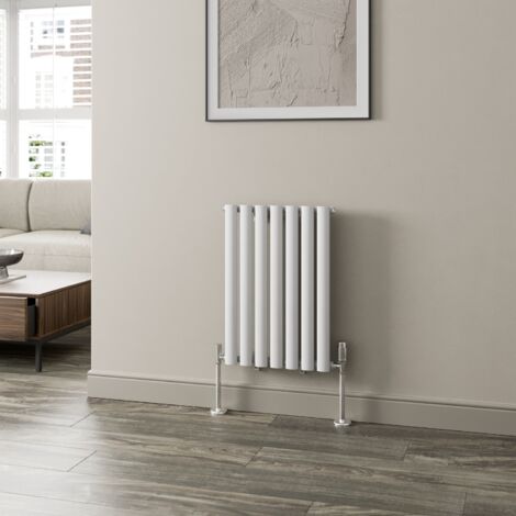White Oval Column Designer Radiator Vertical Horizontal 600 x 420mm Single Panel