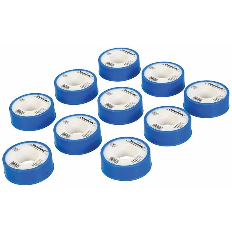 Silverline White PTFE Thread Seal Tape 10pk - 12mm x 12m