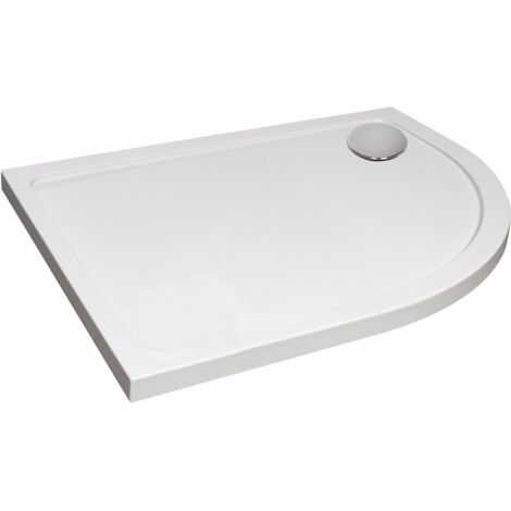 White Quadrant Stone Slip Resistant Shower Tray with Corner Waste Position (Right) - 1200 x 800mm - Balterley