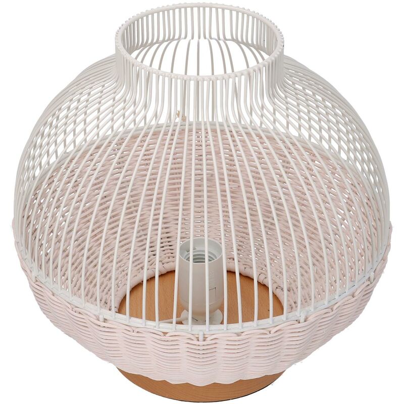 Image of White rattan lamp with cmø30,5h29,5 base