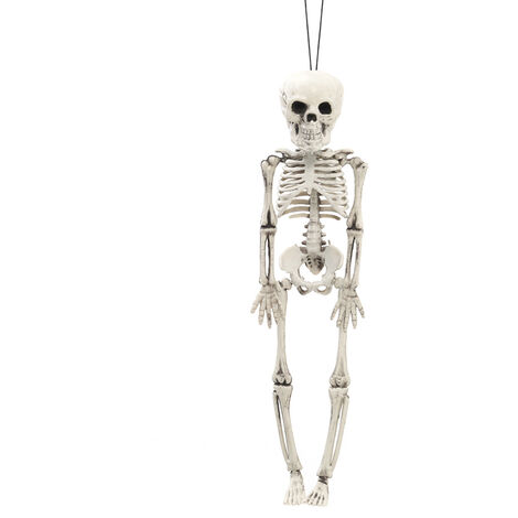 White Realistic Posable Hanging Skeleton for Halloween