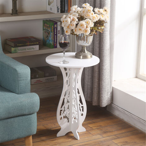 White Round Coffee Tea Side End Tables Rack Plant Stand 1PC