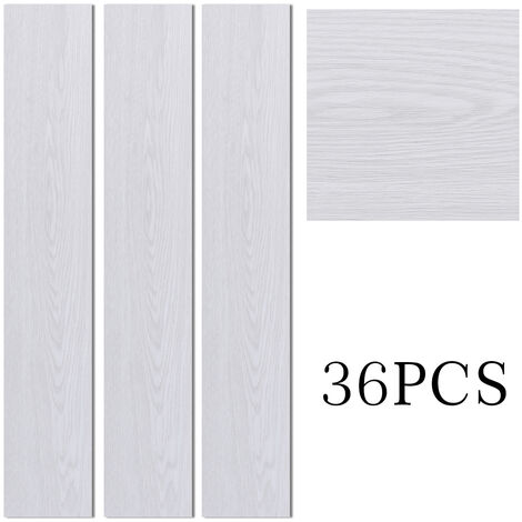 White Rustic Style Wood Plank PVC Laminate Flooring, 5 Square