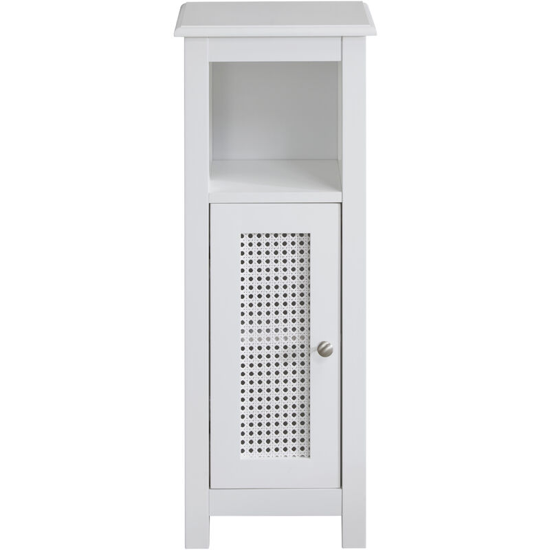 White Single Door Bathroom Storage Cabinet - White