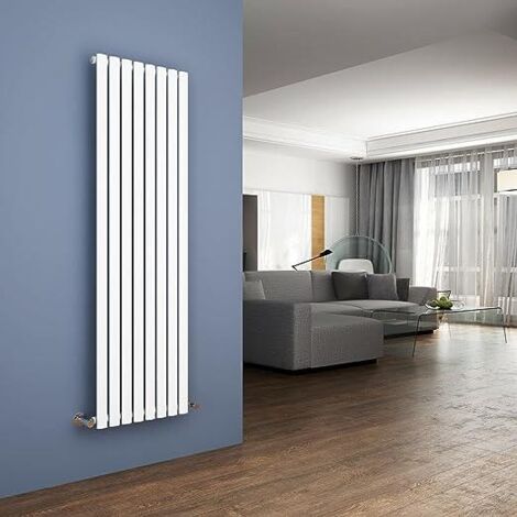 White Single Oval Tube Radiator 1800mm x 480mm Central Heating