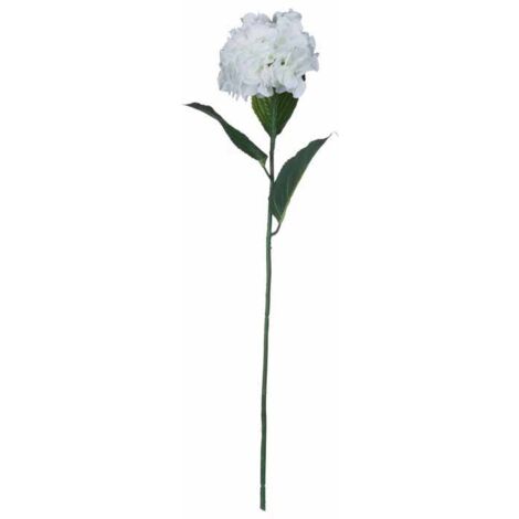 White Small Head Hydrangea Artificial Flower - Fabric/Plastic - L15 x W15 x H71 cm - White