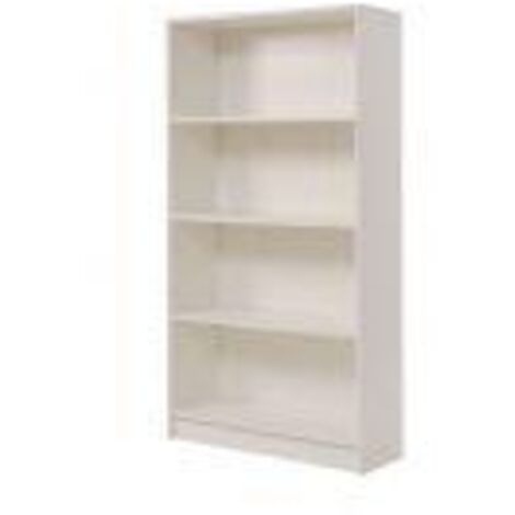 White Tall Bookcase With Adjustable Shelves Modern Storage Unit In 6 Colours