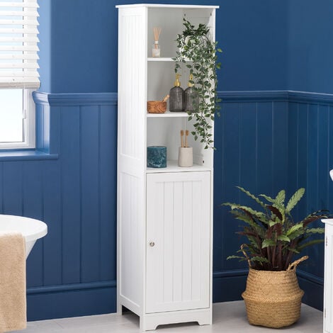 White Tallboy Bathroom Cabinet - White
