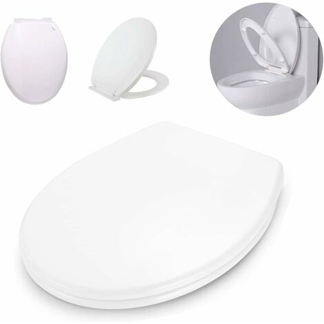 White Toilet Seat, Anti-slam Soft Close Toilet Seat, Quick Release Cleaning, Top Fix Easy Installation, Standard O Shape Toilet Seat