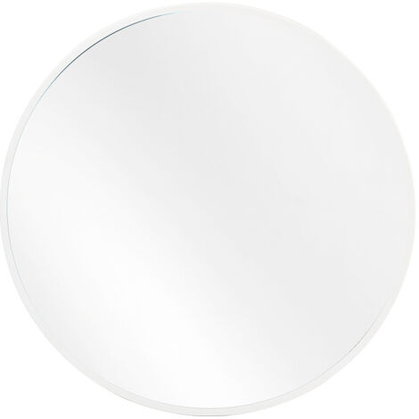 White Wall Mounted Round Mirror 50cm Diameter