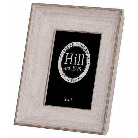 White Washed Photo Frame 5X7 - Wood - L4 x W21 x H26 cm - Grey/White
