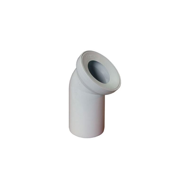 White WC Toilet Waste Water Pan Connector Soil Pipe 110mm 45 degree Elbow