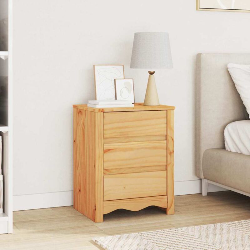 Vidaxl - Bedside Cabinet With Drawer Oak 45 X 35 X 56 Cm Solid Pine Wood